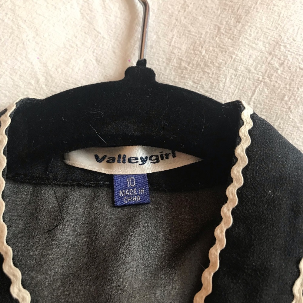Sheer Black Button-Up with Ruffle - Picture 2 of 5